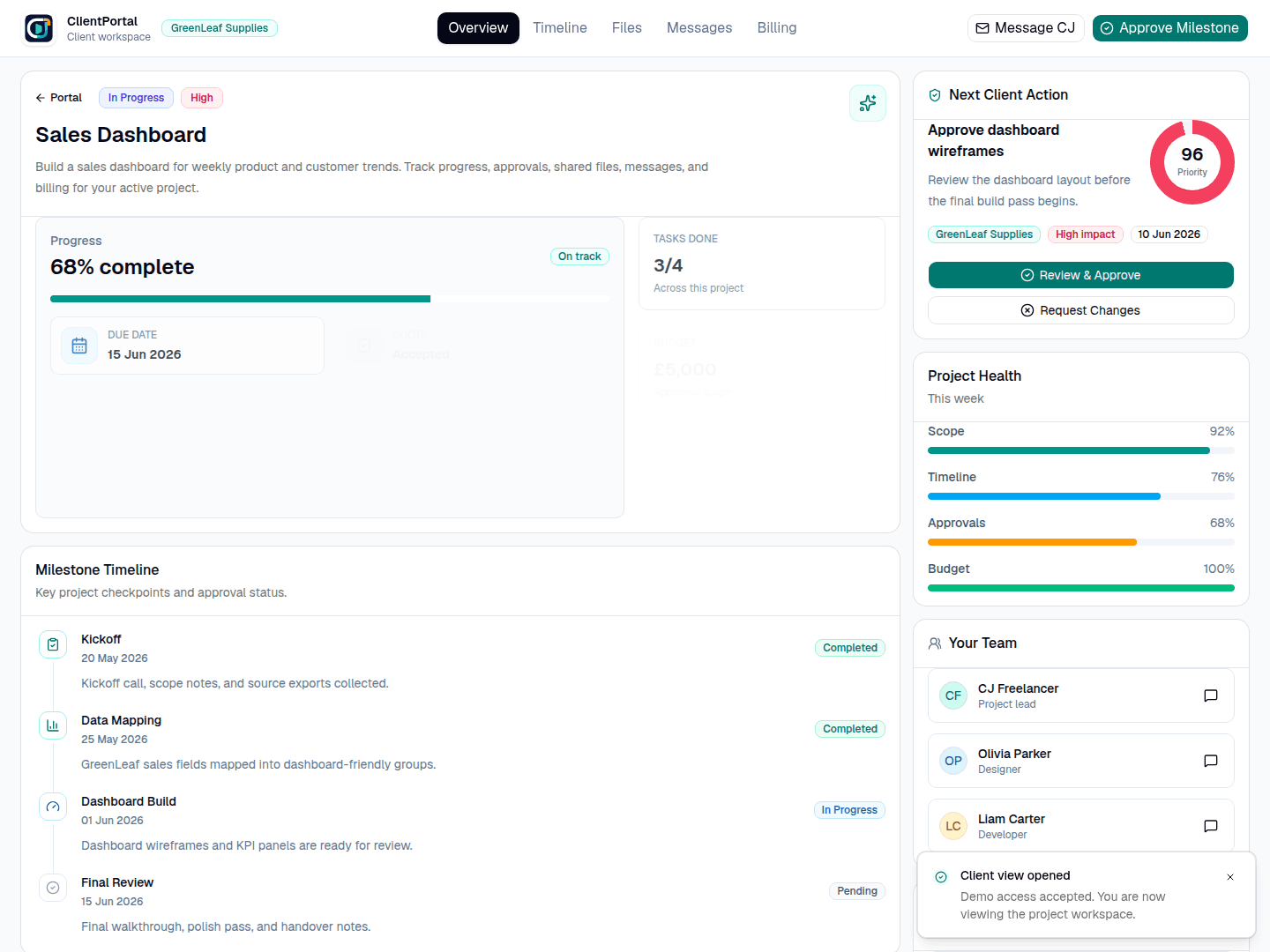 Client View